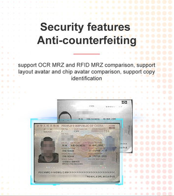 24 bit kleurdiepte OCR-paspoortscanner voor luchthavens/hotels/ID-verificatieapparaten
