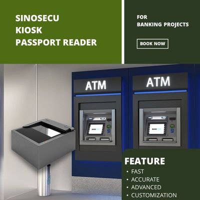 2 seconden Scansnelheid USB 2.0 Interface SINOCECU Kiosk Passport Scanner OCR MRZ Reader