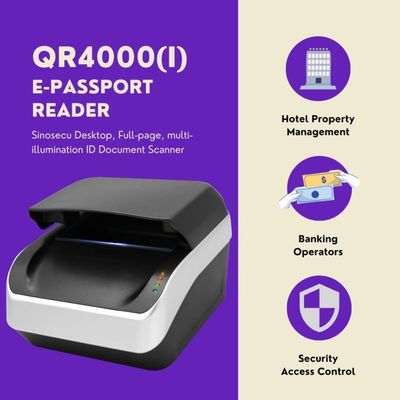Verlichting ICAO Doc 9303 Paspoorten Volledige pagina MRZ Paspoortlezer met RFID gratis SDK