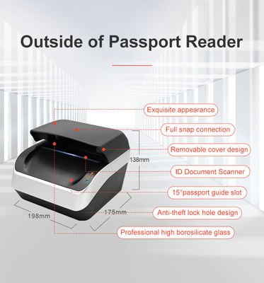 Paspoortlezer en -scanner voor identiteitsverificatie op veiligheidscontroleposten op luchthavens