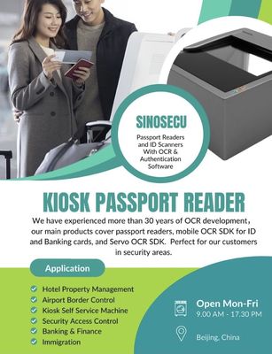 High Speed Kiosk Passport Reader met 500 DPI resolutie en ingebouwde scanner