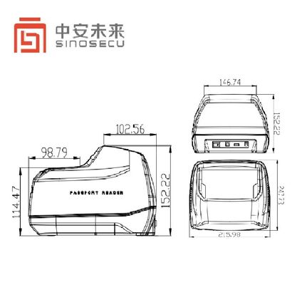 Sinosecu Passport Reader Scanner OCR MRZ E-Passport Scanner met gratis SDK System Integreer