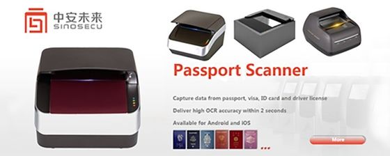 175*199*140mm Sinosecu ISO NFC Passport Reader Scanner met OCR Processing ID Verification